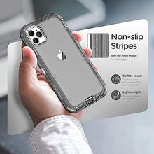 Load image into Gallery viewer, ORIbox for iPhone 15 Pro Max Case Gray, [10 FT Military Grade Drop Protection], Transparent Heavy Duty Shockproof Anti-Fall Case for iPhone 15 Pro Max Phone Case,6.7 inch,3 in 1, Crystal Gray, CrystalGray_1536
