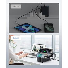 Load image into Gallery viewer, ORICO 10-Port Charging Station, 120W Max Output USB Charger Dock, Black, USBPortsBlack_75
