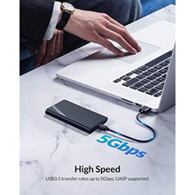 Load image into Gallery viewer, ORICO 2.5" Hard Drive Enclosure USB C to SATA III for 2.5 Inch SSD &amp; HDD 9.5mm 7mm External Hard Drive Enclosure Support Max 6TB with UASP Compatible with MacOS Windows. (2521C3), Black_1861
