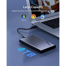 Load image into Gallery viewer, ORICO 2.5" Hard Drive Enclosure USB C to SATA III for 2.5 Inch SSD &amp; HDD 9.5mm 7mm External Hard Drive Enclosure Support Max 6TB with UASP Compatible with MacOS Windows. (2521C3), Black_1862

