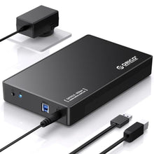 Load image into Gallery viewer, ORICO USB 3.0 External Hard Drive Enclosure for 3.5/2.5 Inch SATA Hard Drives/SSD Up to 20 TB, 3.5'' Tool-Free HDD Enclosure with 12V/2A Power Supply and UASP Acceleration (3588US3), BlackUSB_1
