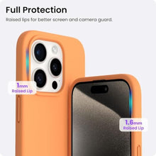 Load image into Gallery viewer, ORNARTO Compatible with iPhone 15 Pro Case 6.1", Liquid Silicone 3 Layers Full Covered Soft Gel Rubber Cover, Shockproof Protective Slim Phone Case with Anti-Scratch Microfiber Lining-Orange_3196

