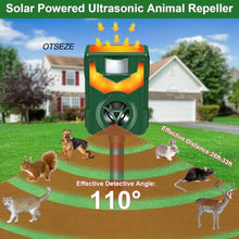 Load image into Gallery viewer, OTSEZE Ultrasonic Animal Repellers,Solar Cat Repellent Outdoor with Flaming Eye Alarm,Waterproof Raccoon Repellent with Motion Detection for Farm Yard Garden Repelling Dog, Rabbit, Skunk,Squirrel, Green_27
