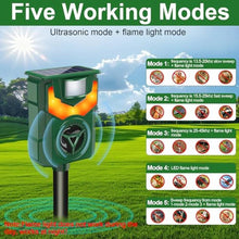 Load image into Gallery viewer, OTSEZE Ultrasonic Animal Repellers,Solar Cat Repellent Outdoor with Flaming Eye Alarm,Waterproof Raccoon Repellent with Motion Detection for Farm Yard Garden Repelling Dog, Rabbit, Skunk,Squirrel, Green_29
