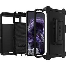 Load image into Gallery viewer, OtterBox Google Pixel 8 Defender Series Case - BLACK, rugged &amp; durable, with port protection, includes holster clip kickstand (Single unit ships in polybag, ideal for business customers)_372
