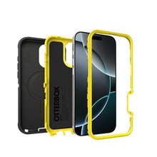 Load image into Gallery viewer, OtterBox iPhone 16 Pro Max (Only) Defender Series MagSafe Case - Night (Black &amp; Yellow) - Built-in Magnets - Screenless - Rugged &amp; Durable - with Port Protection, BlackYellow_844
