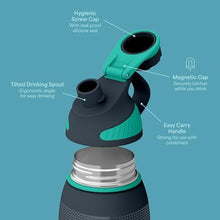 Load image into Gallery viewer, Ottle Reef Roamer Stainless Steel Water Bottle - 34 oz Insulated Flask with Leak Proof Lid, BPA free &amp; Carry Handle - Hot &amp; Cold Gym Water Bottle for Travel, Camping &amp; Sports - Halftone Flow, ozHalftoneFlow_5925
