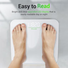 Load image into Gallery viewer, Ovutek Bathroom Scale for Body Weight, Highly Accurate Digital Weighing Machine for People, Upgraded Batteries Included, Compact Size, LED Display, Physician Scale with Sturdy Tempered Glass, 400lb, White_4836
