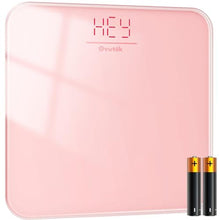 Load image into Gallery viewer, Ovutek Bathroom Scale for Body Weight, Highly Accurate Digital Weighing Machine for People, Upgraded Batteries Included, Compact Size, LED Display, High Standards Sturdy Tempered Glass, 400lb, Pink_1
