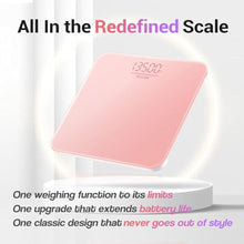 Load image into Gallery viewer, Ovutek Bathroom Scale for Body Weight, Highly Accurate Digital Weighing Machine for People, Upgraded Batteries Included, Compact Size, LED Display, High Standards Sturdy Tempered Glass, 400lb, Pink_4504
