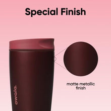 Load image into Gallery viewer, Owala SmoothSip Slider Insulated Stainless Steel Coffee Tumbler, Reusable Iced Coffee Cup, Hot Coffee Travel Mug, BPA Free 12 oz, Black Cherry, BlackCherry_729
