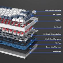 Load image into Gallery viewer, Owpkeenthy 8008 Keycaps Doubleshot PBT 160-Key CSA Profile with 6.25u 7u Spacebar for 75% Percent US/ISO Layout Mechanical Gaming Keyboard (CSA/8008)_6850
