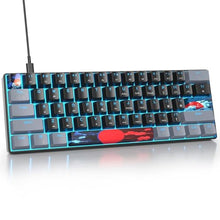 Load image into Gallery viewer, Owpkeenthy Wired 60% Percent Mechanical Gaming Keyboard with Blue Switch Ultra Compact RGB Gaming Keyboard Backlit Keys N-Key Rollover for PC Gamer (Dark/Blue Switch), DarkBlueSwitch_1
