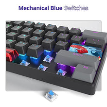 Load image into Gallery viewer, Owpkeenthy Wired 60% Percent Mechanical Gaming Keyboard with Blue Switch Ultra Compact RGB Gaming Keyboard Backlit Keys N-Key Rollover for PC Gamer (Dark/Blue Switch), DarkBlueSwitch_7006
