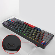 Load image into Gallery viewer, Owpkeenthy Wired 60% Percent Mechanical Gaming Keyboard with Blue Switch Ultra Compact RGB Gaming Keyboard Backlit Keys N-Key Rollover for PC Gamer (Dark/Blue Switch), DarkBlueSwitch_7007
