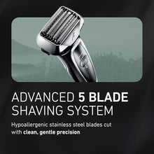 Load image into Gallery viewer, Panasonic ARC5 Electric Razor for Men with Pop-Up Trimmer, Wet/Dry 5-Blade Electric Shaver with Intelligent Shave Sensor and Multi-Flex Pivoting Head, ES-LV65-S (Silver)_8
