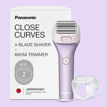 Load image into Gallery viewer, Panasonic Electric Shaver for Women, Cordless 4-Blade Shaver, Bikini Attachment, Pop-Up Trimmer, Wet-Dry Operation, Electric Razors for Women - ES-AWL8AV (Purple)_1
