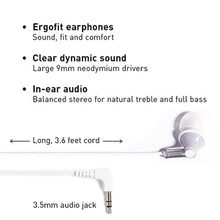 Load image into Gallery viewer, Panasonic ErgoFit Wired Earbuds, In-Ear Headphones with Dynamic Crystal-Clear Sound and Ergonomic Custom-Fit Earpieces (S/M/L), 3.5mm Jack for Phones and Laptops, No Mic - RP-HJE120-S (Silver)_908
