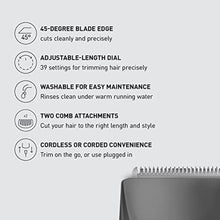 Load image into Gallery viewer, Panasonic Performance Hair Clippers with 2 Attachments and Adjustable Length Settings, Corded or Cordless Trimmer for Hair and Beard - ER-GC63-H (Silver)_109
