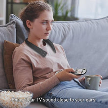 Load image into Gallery viewer, Panasonic WN10 Wireless Wearable TV Neck Speaker with Easy Set Up, Bluetooth, Connect to Two Devices, Built-in Microphone for Hands-Free Calling, Splashproof with IPX4 - SC-WN10PP-K, Black_386
