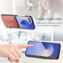 Load image into Gallery viewer, PAOBIR for Samsung Galaxy Z Flip 7 with Card Holder,Wallet Phone Case with Built-in Rotate Ring Stand PU Leather Protective Kickstand Case for Women Girls Samsung Galaxy Z Flip 7 Pink_1689
