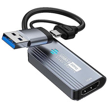 Load image into Gallery viewer, Papeaso Video Capture Card, 4K HDMI to USB/USB C 3.0 Capture Card, 1080P 60FPS Video Capture Device, for Streaming, Teaching,Gaming, Video conferencing or Live Broadcasting, Grey_1
