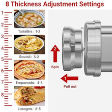 Load image into Gallery viewer, Pasta Roller Attachment for KitchenAid, Stainless Steel Dough Sheeter Attachment for KitchenAid Stand Mixer, 8 Gears Adjustable Thickness., StainlessSteel_6055
