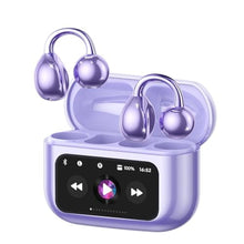 Load image into Gallery viewer, PAXA Clip On Earbuds, Open Ear Earbuds Wireless Bluetooth 5.4, Clip On Headphones with LCD Touchscreen, Lightweight Comfort Open Ear Headphones for Sports, Fitness, and Workouts, M100 Purple_1
