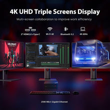 Load image into Gallery viewer, P4 Light Gaming Mini PC Ryzen 7 5700U 32GB RAM 1TB SSD Winodws 11 Pro Triple 4K 60HZ Displays Mini Computers, Support PS3 emulator Micro PC Dual HDMI+DP+Type-C, WiFi 6E, BT5.2, Dual 2.5GbE Lan
