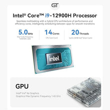 Load image into Gallery viewer, Beelink GTI2 Mini PC with Intel Core 12900H (14C/18T), 32GB DDR5, 1TB NVMe M.2 SSD, Triple Display 4K Output, 2.5G LAN, WiFi 6, Bluetooth 5.2 W-11 Mini Desktop Computer
