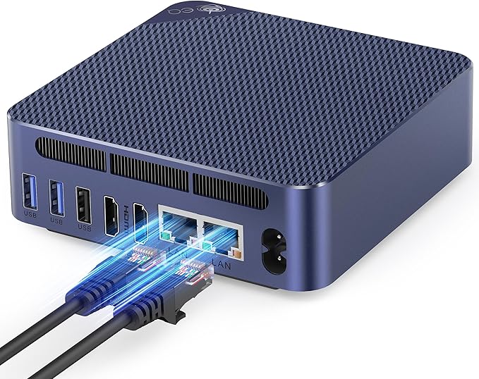 Beelink EQ13 Mini PC Intel N200(Up to 3.7GHz), 16GB DDR4 500G PCIE3.0 SSD Build-in Power Supply, Dual LAN Mini Computers Support 4K Dual HDMI Display/WiFi6/BT5.2/USB3.2/WOL Home/Office