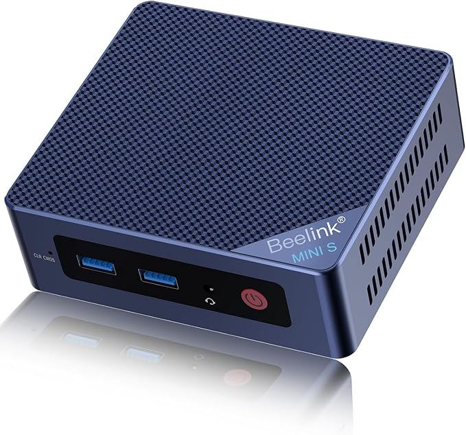 Beelink Mini PC, Mini S12 Pro Intel 12th N100(Up to 3.4GHz), 16GB DDR4 500GB M.2 SSD, Mini Desktop Computers Support 4K Dual HDMI Display/WiFi6/BT5.2/USB3.2/1000Mbps LAN/WOL Home/Office