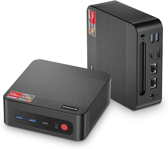 P4 Light Gaming Mini PC Ryzen 7 5700U 32GB RAM 1TB SSD Winodws 11 Pro Triple 4K 60HZ Displays Mini Computers, Support PS3 emulator Micro PC Dual HDMI+DP+Type-C, WiFi 6E, BT5.2, Dual 2.5GbE Lan
