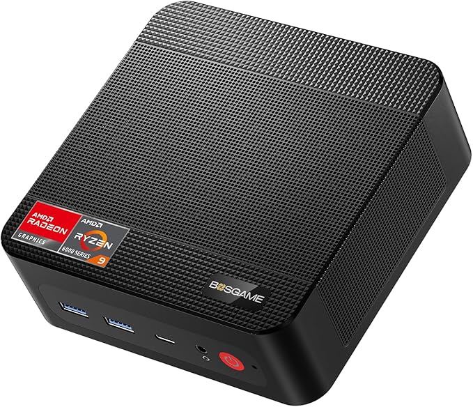 Gaming Mini Pc Ryzen 9 6900HX【Dual 2.5GbE LAN】 Windows 11 Pro P3 Mini Computers Equiped Radeon 680M GPU 2400Mhz 32GB DDR5 & 1TB SSD, Wi-Fi 6E, BT5.2, USB 4(40Gbps), Office, Gaming, Meeting