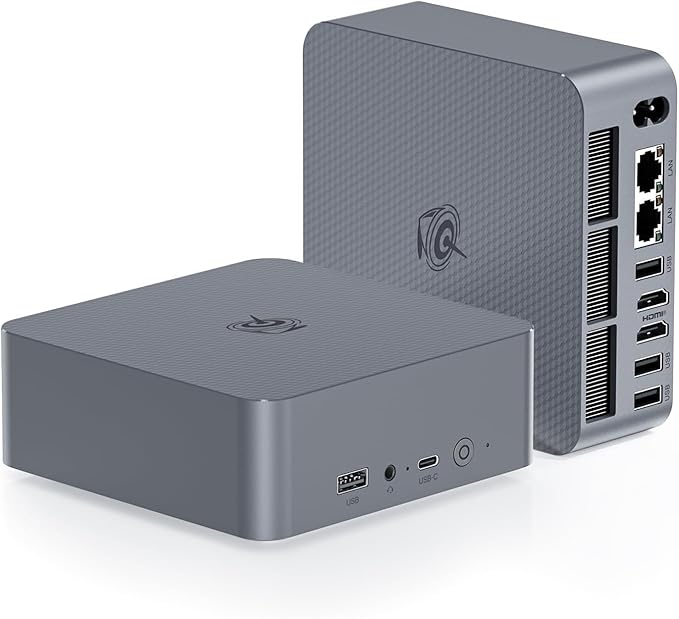 Beelink EQR Mini PC W-11 Pro Ryzen 7 7735HS 24GB DDR5 1TB NVMe M.2 SSD Dual HDMI Display 4K@60Hz Output, Wi-Fi 6, RJ45, Built in PSU Office Mini Computer