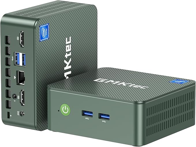 GMKtec Mini PC, Intel Twin Lake N150 (Upgraded N100) Preinstalled Windows 11 Pro, 16GB DDR4 RAM 512GB PCIe M.2 SSD, Desktop Computer 4K Dual HDMI/USB3.2/WiFi 6/BT5.2/2.5GbE RJ45 for Office, Business