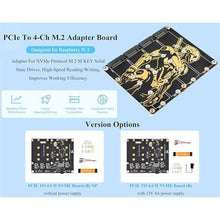 Load image into Gallery viewer, PCIe to 4-CH M.2 M Key Adapter Board Compatible with Raspberry Pi 5, Support 4-CH NVMe Solid State Drives-2280/2260/2242/2230, Allow Powering Pi 5, Onboard LED Indicators, High-Speed Reading/Writing_47
