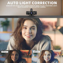 Load image into Gallery viewer, PEATOP Full HD Webcam for PC 1080P with Microphone,Computer Webcam 110 Field of View Streaming Camera with Cover Tripod Auto Light Correction Webcams for Zoom,Video Call, Skype,Teams, Black_2769

