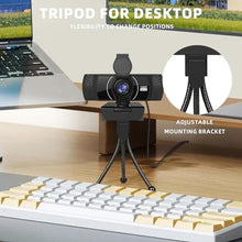 Load image into Gallery viewer, PEATOP Full HD Webcam for PC 1080P with Microphone,Computer Webcam 110 Field of View Streaming Camera with Cover Tripod Auto Light Correction Webcams for Zoom,Video Call, Skype,Teams, Black_2772
