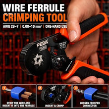 Load image into Gallery viewer, PEBA Ferrule Crimping Tool Kit, Wire Ferrules with Twin Ferrules, AWG 28-7, Assorted_6249
