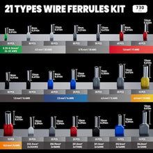 Load image into Gallery viewer, PEBA Ferrule Crimping Tool Kit, Wire Ferrules with Twin Ferrules, AWG 28-7, Assorted_6269
