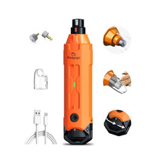 Load image into Gallery viewer, pedgogo 6-Speed Dog Nail Grinder &amp; 3 Grinding Heads Super Quiet 45dB with 2 LED Lights 12000RPM Pet Nail Grinder&amp; 3 Grinding Ports Dog Nail Trimmer for Large Medium Small Dogs with Dust Cap, Orange_1
