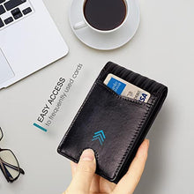 Load image into Gallery viewer, Pefiam Full Grain Leather Wallets for Men, Bifold Wallets for Men, Mens Leather Wallets with 12 Slots, RFID Blocking, Gifts for Men (USA Flag, Black), AmericanFlagBlack_8150
