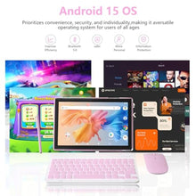 Load image into Gallery viewer, PEICHENG Android 15.0 10Inches Tablet, 18GB RAM+128GB ROM+2TB Expandable, Tab Set with Keyboard/Case/Mouse/Stylus, 2.0GHz Quad-core Processor, 1280 * 800 IPS HDScreen, 5G WiFi6 BT 5.0 (Pink)_817
