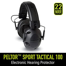 Load image into Gallery viewer, Peltor Sport Tactical 100 Electronic Hearing Protector, Ear Protection, NRR 22 dB, Ideal for the Range, Shooting and Hunting, TAC100-OTH, Black_8219
