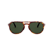 Load image into Gallery viewer, Persol Unisex PO3235S Aviator Sunglasses, Red Havana/Green, 55 mm_1

