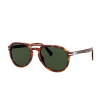 Load image into Gallery viewer, Persol Unisex PO3235S Aviator Sunglasses, Red Havana/Green, 55 mm, RedHavanaGreen_2343
