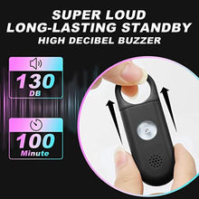 Load image into Gallery viewer, Personal Safety Alarm for Women - 130dB Self Defense Keychains Siren Whistle with Sos LED Strobe Light - Personal Emergency Security Safe Devices Key Chain Alarms for Kids Elderly, Black_117
