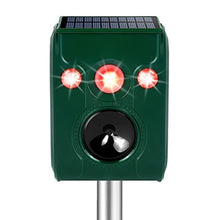 Load image into Gallery viewer, PGFIT Solar Animal Repeller. Ultrasonic Animal Repellent. with Flashing LED Light and Alarm to expel Cats, Dogs, Squirrels, Deer, Raccoons, Skunks, Rabbits, Foxes, etc, Green_1
