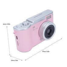 Load image into Gallery viewer, Phefop Digital Zoom Camera, 48MP 1080P Camera, 2.4 inch Flip Screen Camera with LED Fill Light, 800mAh Battery 4 Hours Recording Time, Autofocus Vlogging Camera for Teens Adult Beg, Pink_187
